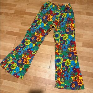 Funny Fashion Cotton Vibrant Multi colorful Floral Psychedelic Hippie High Rise